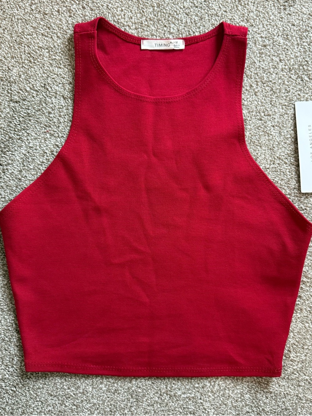 TIMING Crimson Red High-Neck Tank